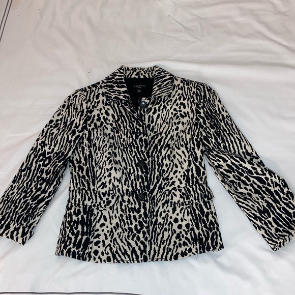 TALBOTS PETITES Animal Print Textured Jacket - Picture 3 of 9